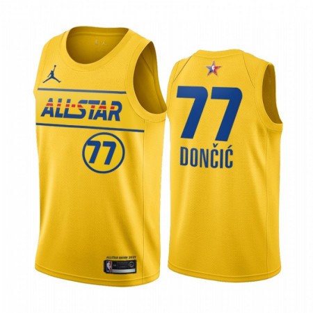 Maglia NBA Dallas Mavericks Luka Doncic 77 2021 All-Star Jordan Brand Gold Swingman - Uomo